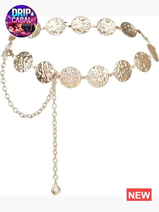 Zinc Alloy Metal Waist Chain Belt Vintage Prismatic Body Binding main image 5